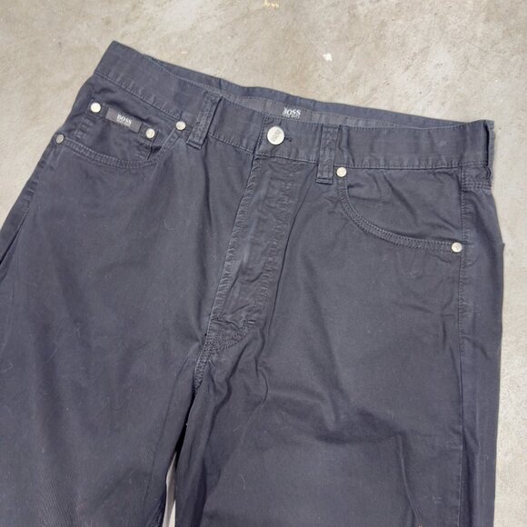 Hugo Boss Alabama Cotton Chinos Mens Canvas Pants Navy Blue 30x31 - Picture 3 of 9